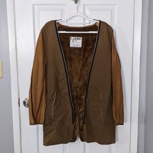 Vintage 80s London Fog‎ Maincoats Faux Fur Removable Zip-In Fleece Jacket Lining